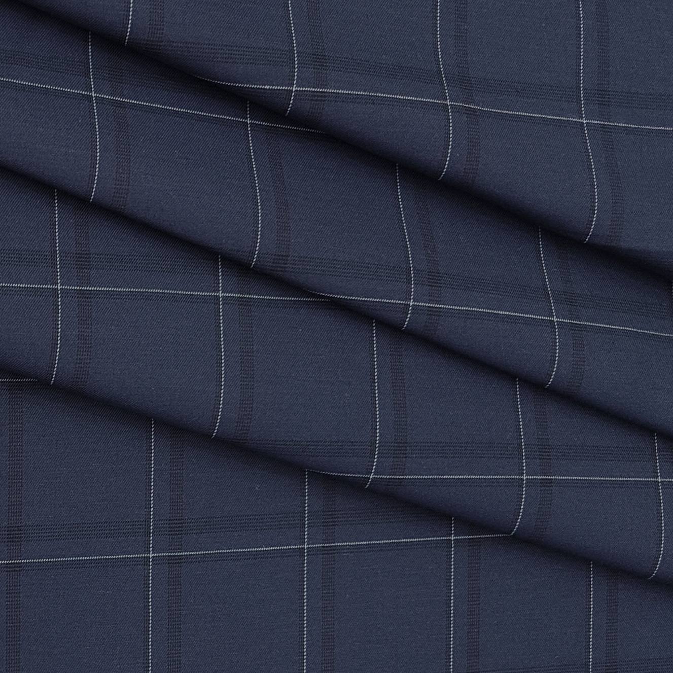 Shirt Fabric Mantire Poly Cotton Broad Check Colour Dark Blue